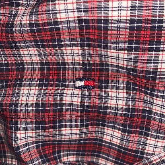 Tommy Hilfiger Plaid Wrap Tie Bow Collar  Dress Shirt Sleeveless Size 8 Vest - Picture 5 of 7